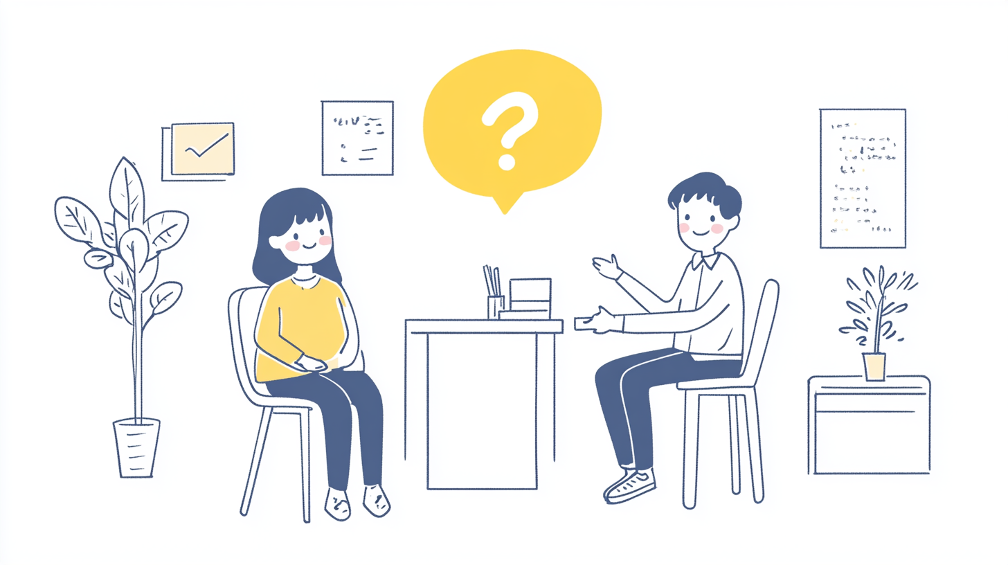 質問している就活生